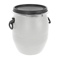 Бочка пластиковая 48 л с хомутом белая в Буденновске Бочка пластиковая 48 л с хомутом белая в Буденновске