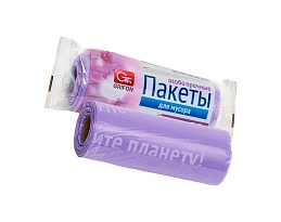 Мешки для мусора 35 л, ароматизированные, сиреневые, в рулоне 20 шт., ПНД, 12 мкм, 560х530 мм, GRIFON Полевые Цветы, 100-034 в Буденновске