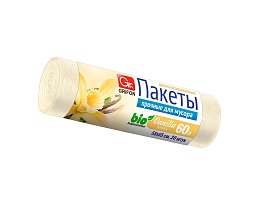 Мешки для мусора 60 л, ароматизированные, Ваниль, бежевые, в рулоне 20 шт., ПНД, 9 мкм, 650х550 мм, GRIFON Aroma, 101-023 V в Буденновске
