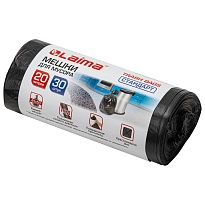 Мешки для мусора 20 л, черные, в рулоне 30 шт., ПНД, 8 мкм, 500х450 мм, LAIMA, 601376 в Буденновске