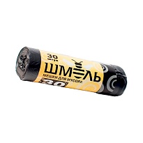 Мешки для мусора 30 л, черные, в рулоне 30 шт., ПНД, 7 мкм, 600х500 мм, ШМЕЛЬ, 4625 в Буденновске