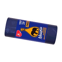 Мешки для мусора 160 л, синие, рулон 10 шт., ПВД, 35 мкм, 1100х900 мм, Уфа Пак, МВ1755 (МВ 160-10ср) в Буденновске