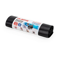 Мешки для мусора 120 л, черные, в рулоне 10 шт., ПНД, 14 мкм, 1100х700 мм, LAIMA, 601385 в Буденновске