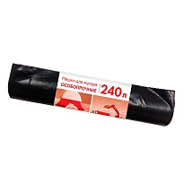 Мешки для мусора 240 л, черные, в рулоне 10 шт., ПВД 100 мкм, 1350х900 мм, Концепция Быта, 603887 в Буденновске