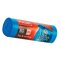 Мешки для мусора 160 л, синие, в рулоне 10 шт., ПВД, 21 мкм, 1200х870 мм, PACLAN Big&Strong, 604075 в Буденновске