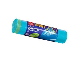 Мешки для мусора 50 л, с завязками, голубые, в рулоне 15 шт., ПНД, 14 мкм, 700х600 мм, GRIFON, 101-063 в Буденновске