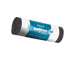 Мешки для мусора 120 л, черные, в рулоне 10 шт., ПНД, 14 мкм, 1100х700 мм, SIBIRSKAYA, 101-008 S в Буденновске