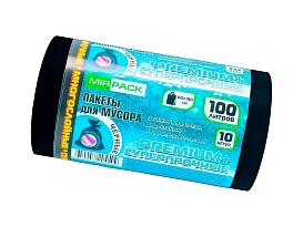 Мешки для мусора 100 л, черные, в рулоне 10 шт., ПВД, 70 мкм, 1000х600 мм, PREMIUM+, 1001076 в Буденновске