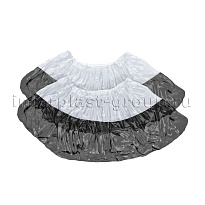 Бахилы бело-черные 1000 шт (500 пар), 48 мкм, двойная подошва, с одной резинкой, Эконом+ в Буденновске