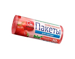 Мешки для мусора 30 л, ароматизированные, Клубника, красные, в рулоне 20 шт., ПНД, 9 мкм, 560х530 мм, GRIFON Aroma, 101-020 K в Буденновске