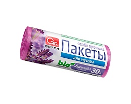 Мешки для мусора 30 л, ароматизированные, Лаванда, сиреневые, в рулоне 20 шт., ПНД, 9 мкм, 560х530 мм, GRIFON Aroma, 101-020 La в Буденновске