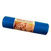 Мешки для мусора 100 л, с завязками, синие, в рулоне 10 шт., ПВД, 40 мкм, 840х670 мм, Концепция Быта Vitalux, 604933 в Буденновске
