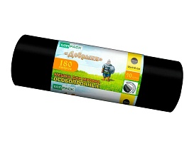Мешки для мусора 180 л, ароматизированные, черные, в рулоне 10 шт., ПВД, 100 мкм, 1100х930 мм, Добрыня, Dob18010black в Буденновске